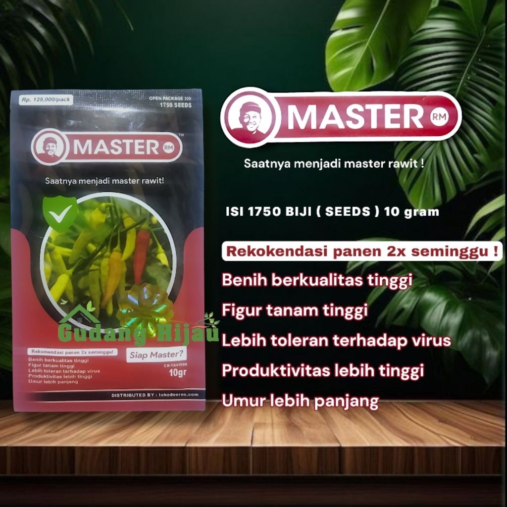 benih cabai MASTER 10 gram ± 1750 biji bibit lombok bibit cabe