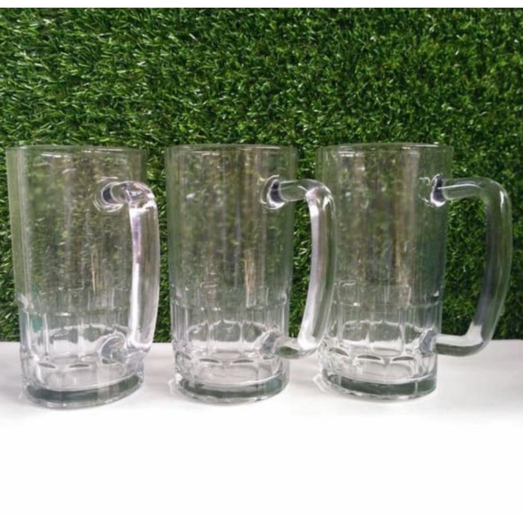 Gelas kaca Besar / Gelas Bir Besar / Mug kaca jumbo 700 ml / Gelas gagang B20 Jumbo