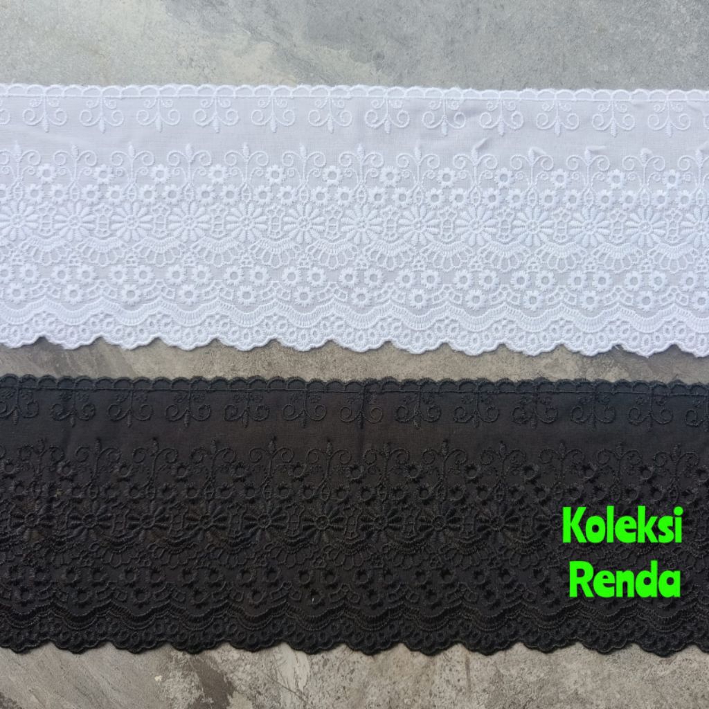 (harga per 100cm) Renda katun jepang lebar 12cm