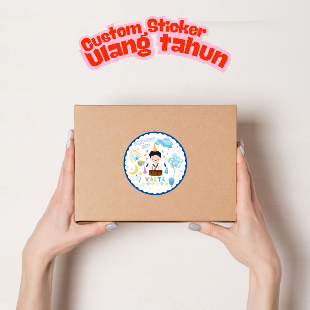 

Sticker Ulang Tahun Bulat Custom Tema Laki-laki // Kiss cut ukuran A3