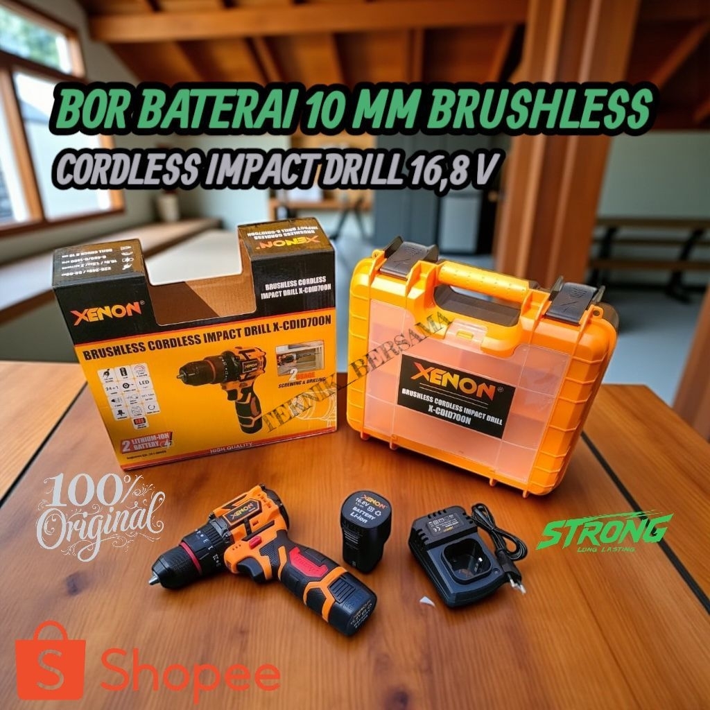 XENON CDID700N 16,8V (18V) BrushlessCordless Impact Screwdriver Drill Bor Obeng Baterai/Bor Cordless