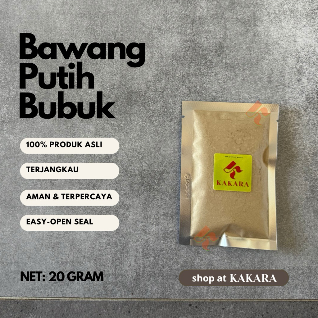 

KAKARA - Bawang Putih Bubuk / Bawang Bubuk / Ground Garlic 20 gram bumbu dapur bumbu masak kemasan kecil kemasan sachet