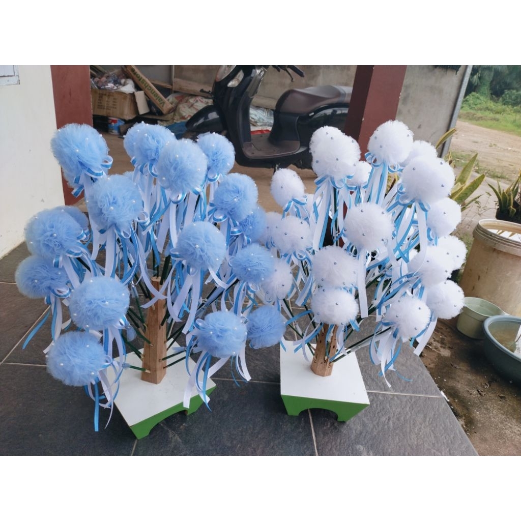 bunga telur pompom / bunga pahar / pokok telur / nikah yuk pontianak