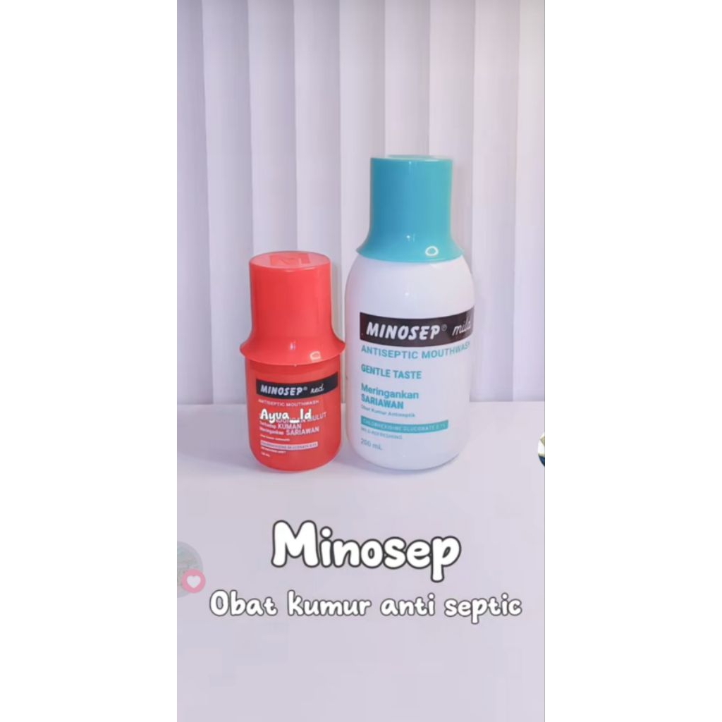 Minosep Obat Kumur Antiseptik – Red & Mild | Atasi Sariawan & Bau Mulut
