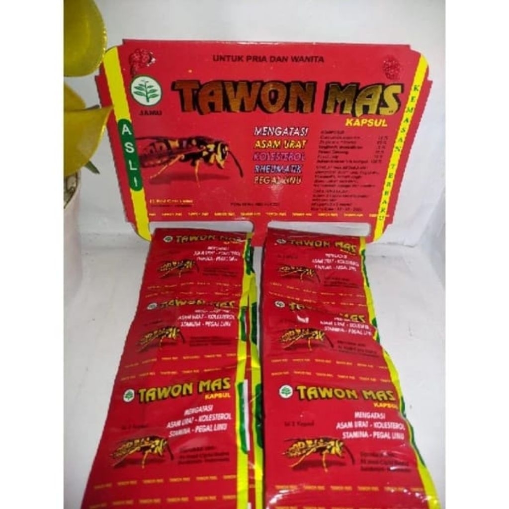 Kapsul tawon mas original isi 20 sachet ( untuk asam urat, kolesterol, pegal linu dll)
