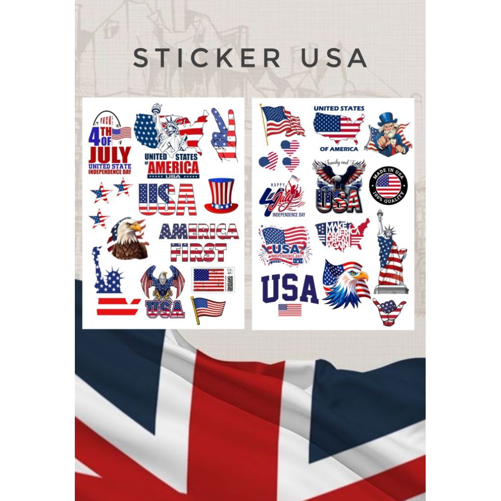

Sticker USA America/Sticker Negara