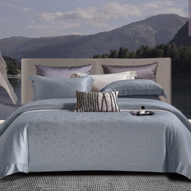 BIOSIBEDDING SPREI BEDCOVER JACQUARD SUTRA ORIGINAL 80s WARNA DARK GREY - SPREI HOTEL VILLA APARTEME