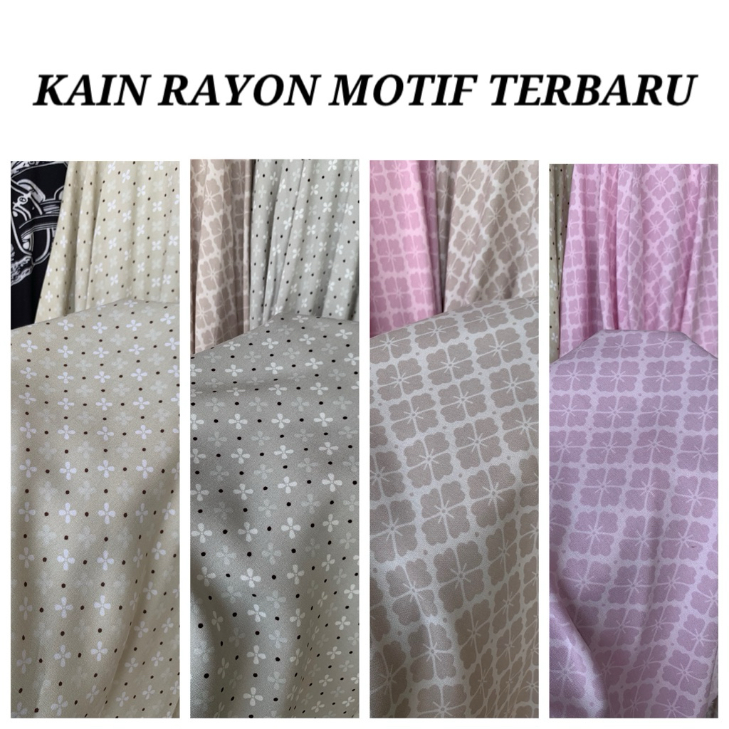 kain katun rayon motif kotak kotak/rayon motif terbaru/rayon viscose(harga tertera 50cm)