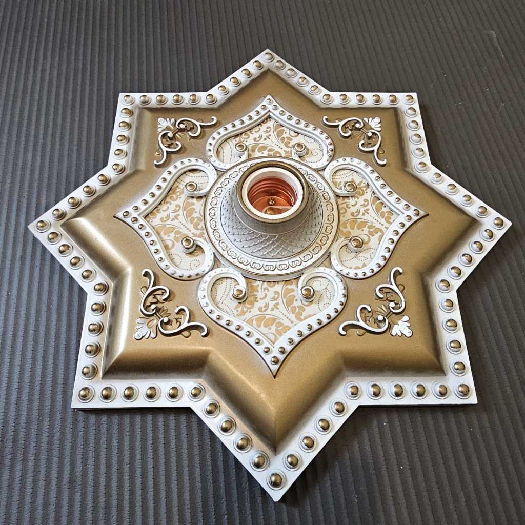 ORNAMEN LAMPU PLAFON ARTISTIK PVC 30CM*30CM/FITING LAMPU PLAFON PVC/fitting/fiting