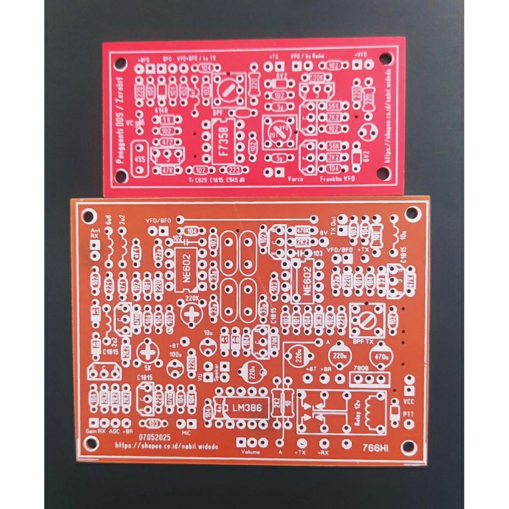 PCB Exciter paximicro-40s v.01 1W dan PCB Zerobit (Pengganti DDS+IC TA7358F)