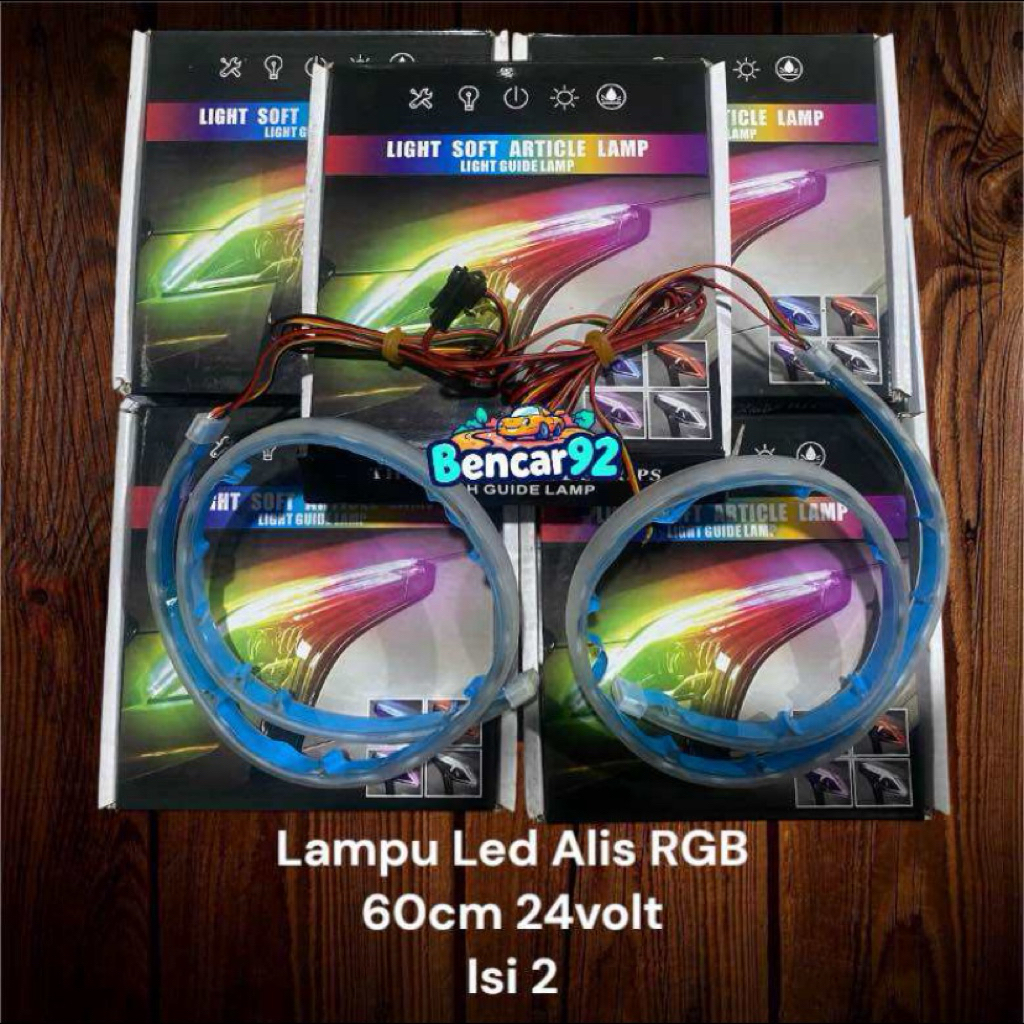 Lampu LED Alis Mobil Truk/Bus 60cm RGB 24volt 1set 2pcs