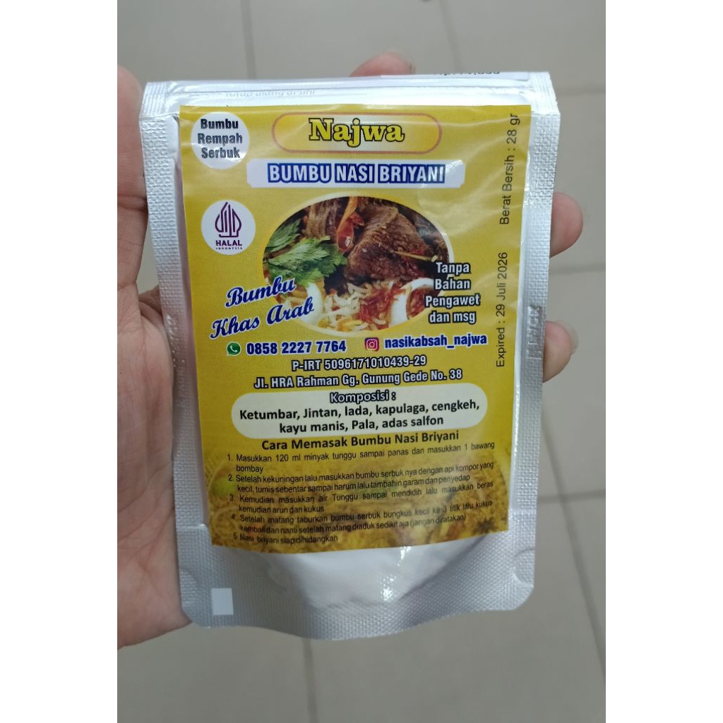 

NAJWA BUMBU NASI BRIYANI 28gr - bumbu khas arab