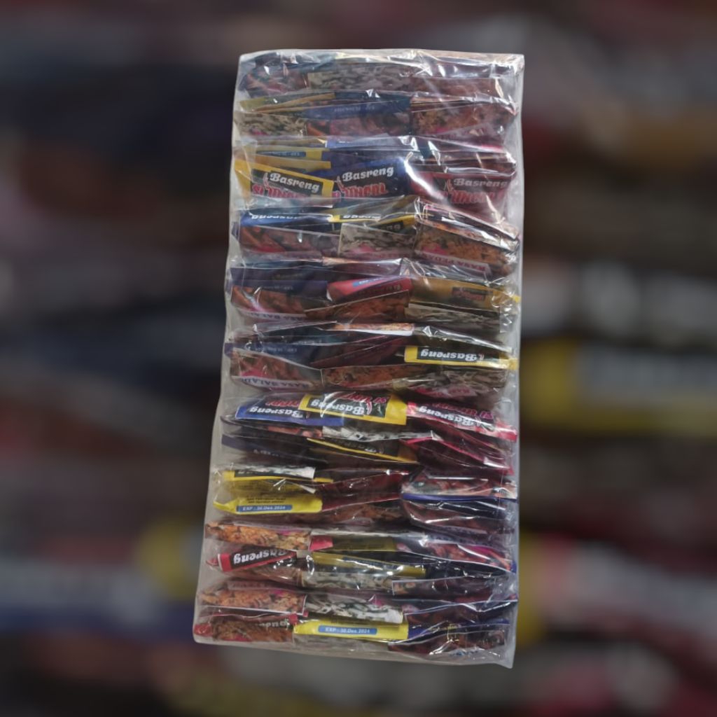 

Basreng karakter paket usaha 120pcs(10pack×12pcs), Paling Laris dan Best Seller. 4varian rasa Enak, Gurih, Pedas dan Renyah