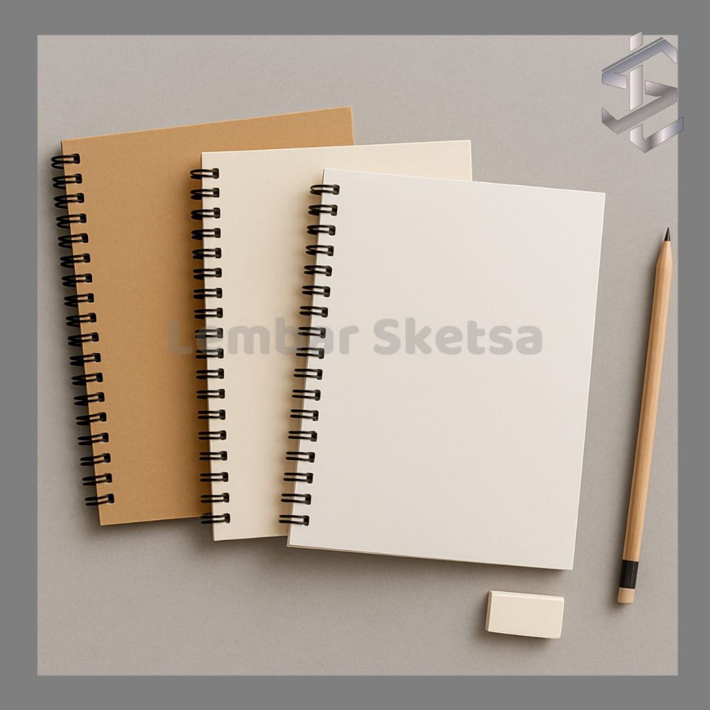

Sketchbook a6 100 halaman ring spiral cover vintage dengan 3 isi kertas brown.bookpaper.hvs puith