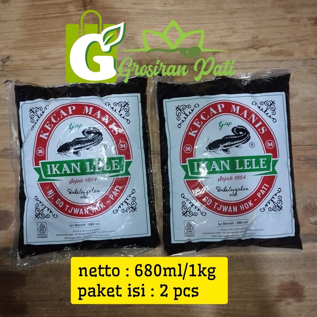 

kecap lele 680ml/1 kg paket isi 2