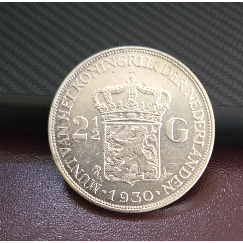koin kuno, koin perak 2.5 gulden Wilhelmina 1930