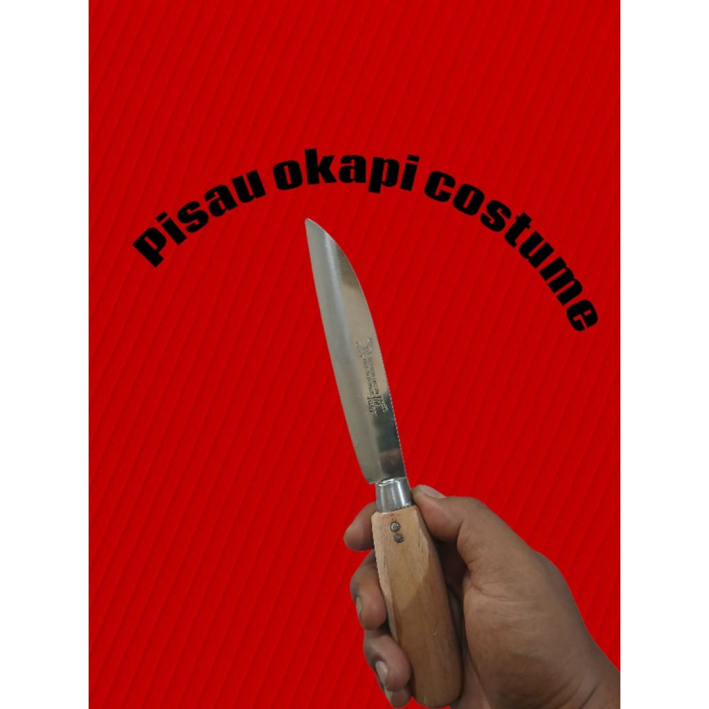 Pisau sisir pisang okapi costume gagang kayu keling paku bahan stainles asli german