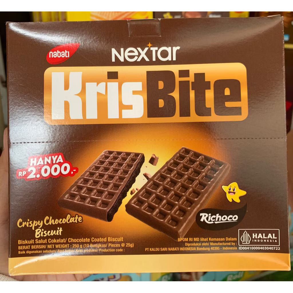 

NABATI krisbite nextar krisbite crispy chocolate biscuit 1 pack isi 10