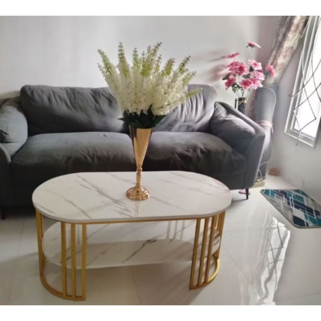 Meja tamu minimalis hpl besi hollow