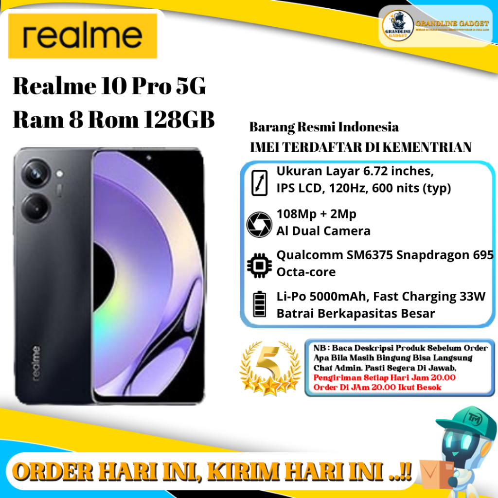 Realme 10 Pro 5G Ram 8 Rom 128GB