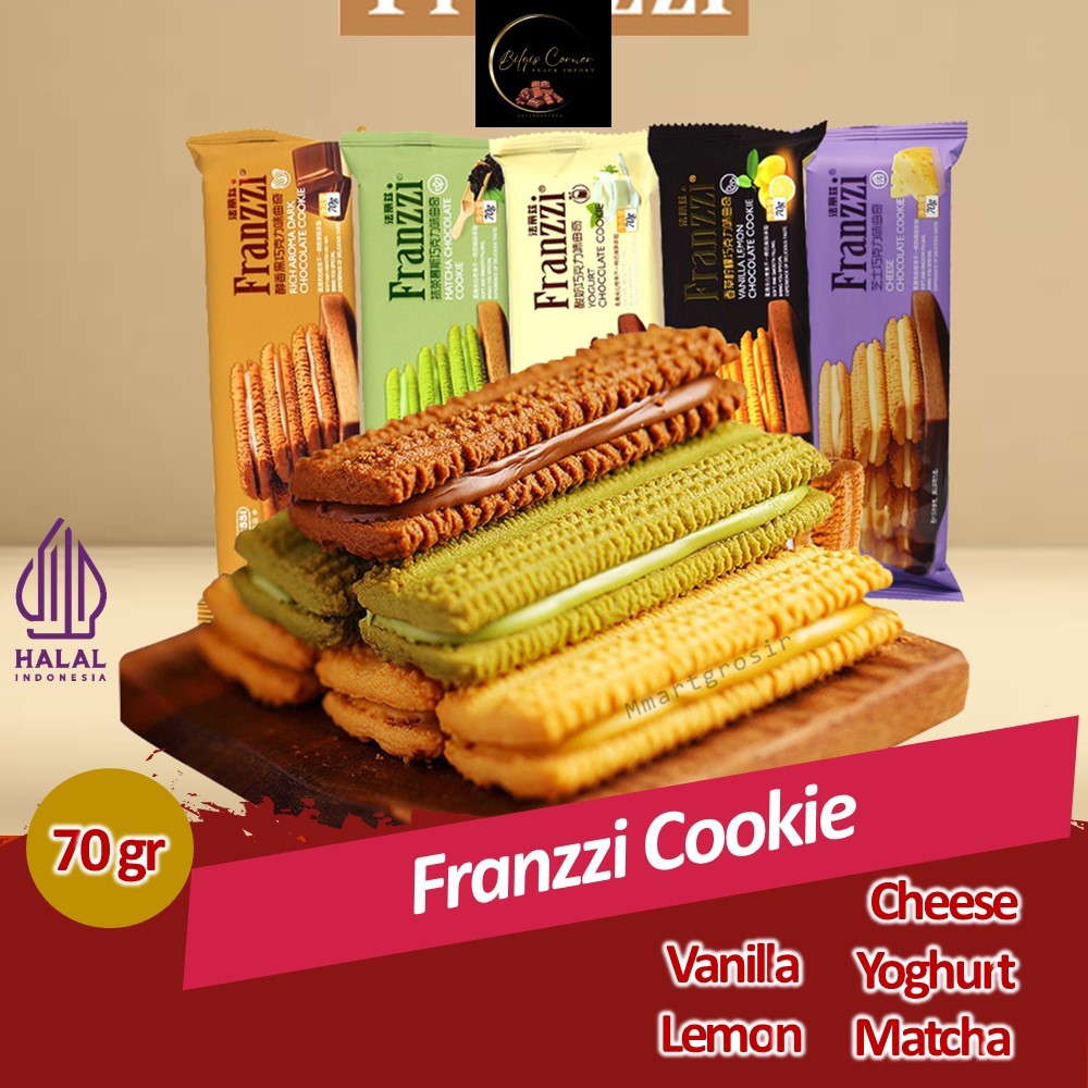 

Franzzi Chocolate Favour Cookies Matcha Cheese Vanilla Dark Chocolate Passion Cookie 70 Gram