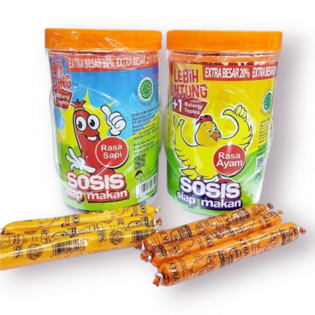 

Sosis So Nice 1 Toples isi 26 Pcs Varian Ayam / Sapi - Sosis siap makan 1 toples