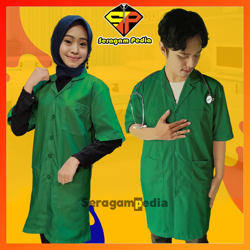 Jas Laboratorium Hijau / Baju Lab Hijau Super Quality