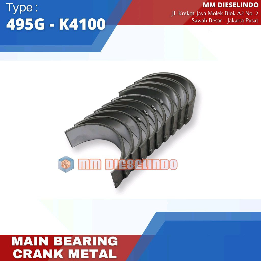 Main Bearing - Crank Metal - Metal Duduk 495D 495G K4100 K4100 N4105 N4100 ZHBZG1 ZH4100 ZH4102 K410