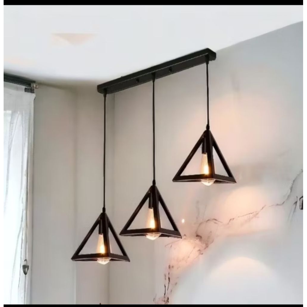 LAMPU HIAS MINI BAR GANTUNG KUBUS CABANG 3