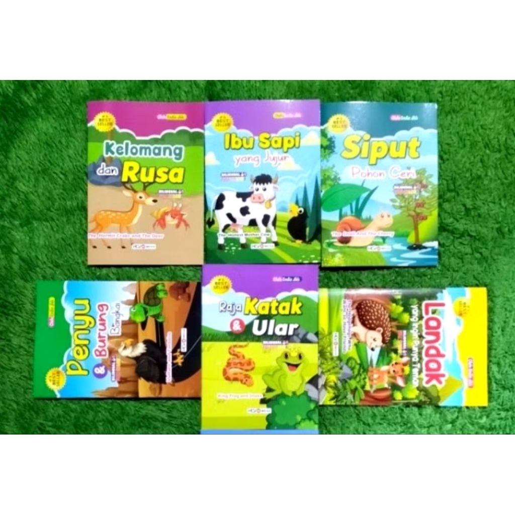 PAKET ISI 6 BUKU CERITA ANAK DAN DONGENG KELOMANG DAN RUSA IBU SAPI YANG JUJUR SIPUT POHON CERI PENY