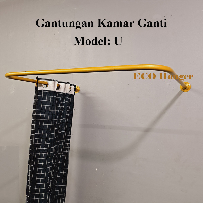 Gantungan Kamar Pas, Gantungan Kamar Ganti, Bahan Besi, Model U