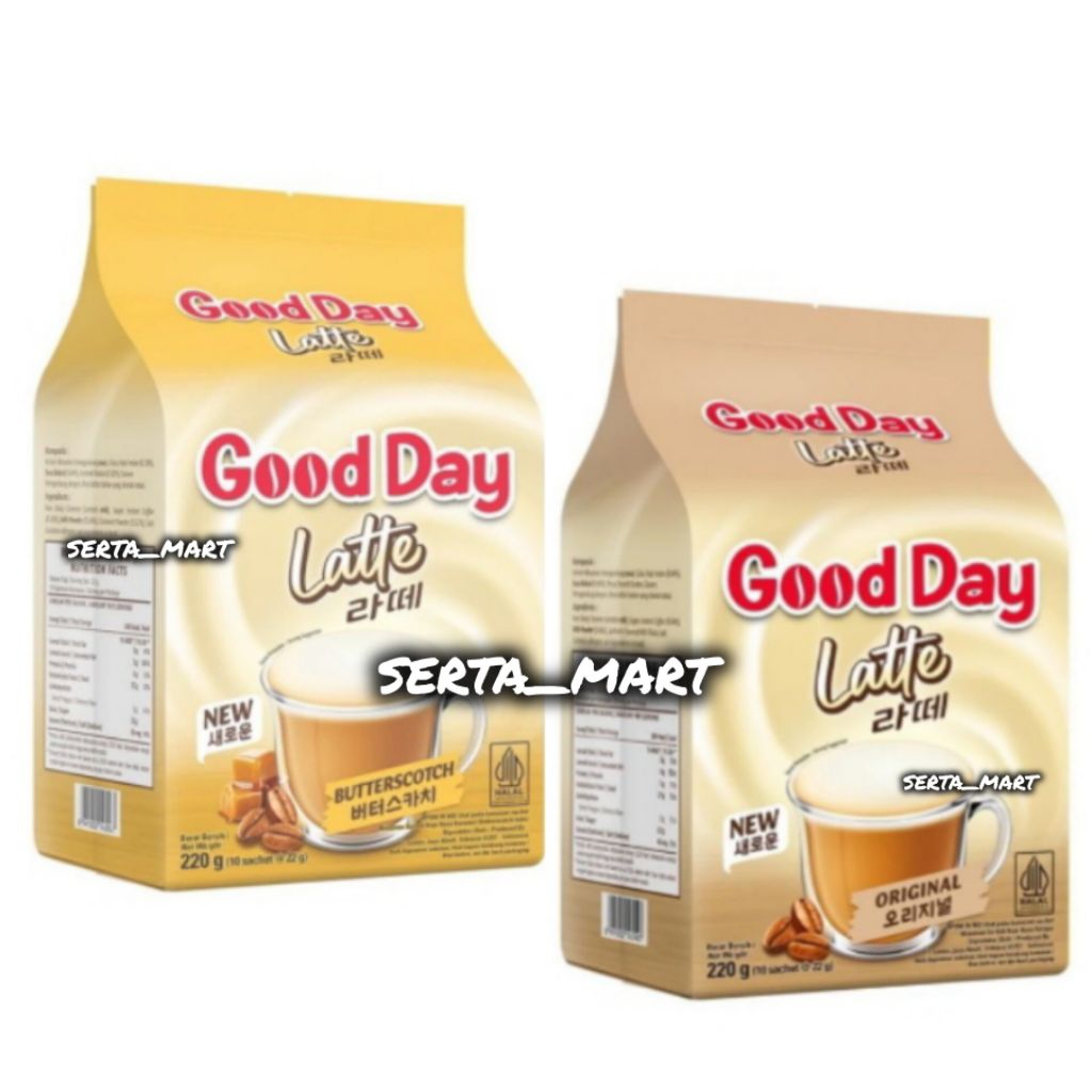 

Good Day Kopi Instan Latte Original / Butterscotch 10's x 22gr - Kopi Good Day