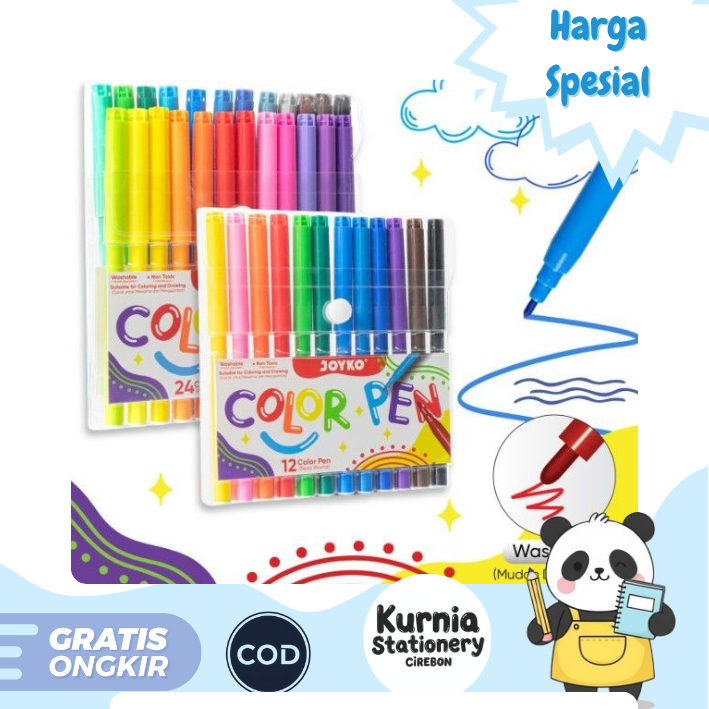 

Joyko Color Brush Pen Pena Kuas CLP-60 Color / SPIDOL 12 Warna