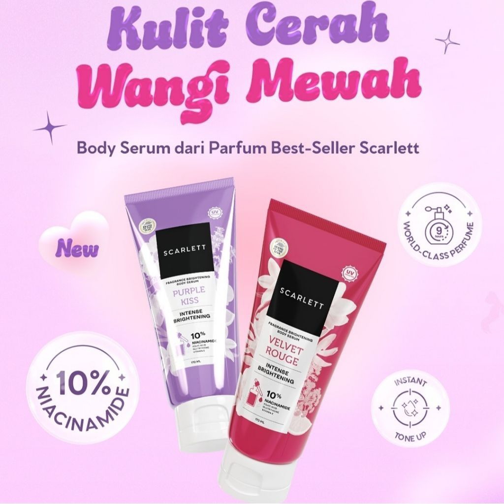 Scarlett Whitening Body Serum|| Velvet Rouge |Purple Kiss