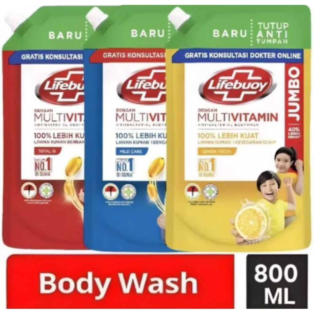 Lifebuoy cair sabun mandi 800ml grosir mulai 6bks