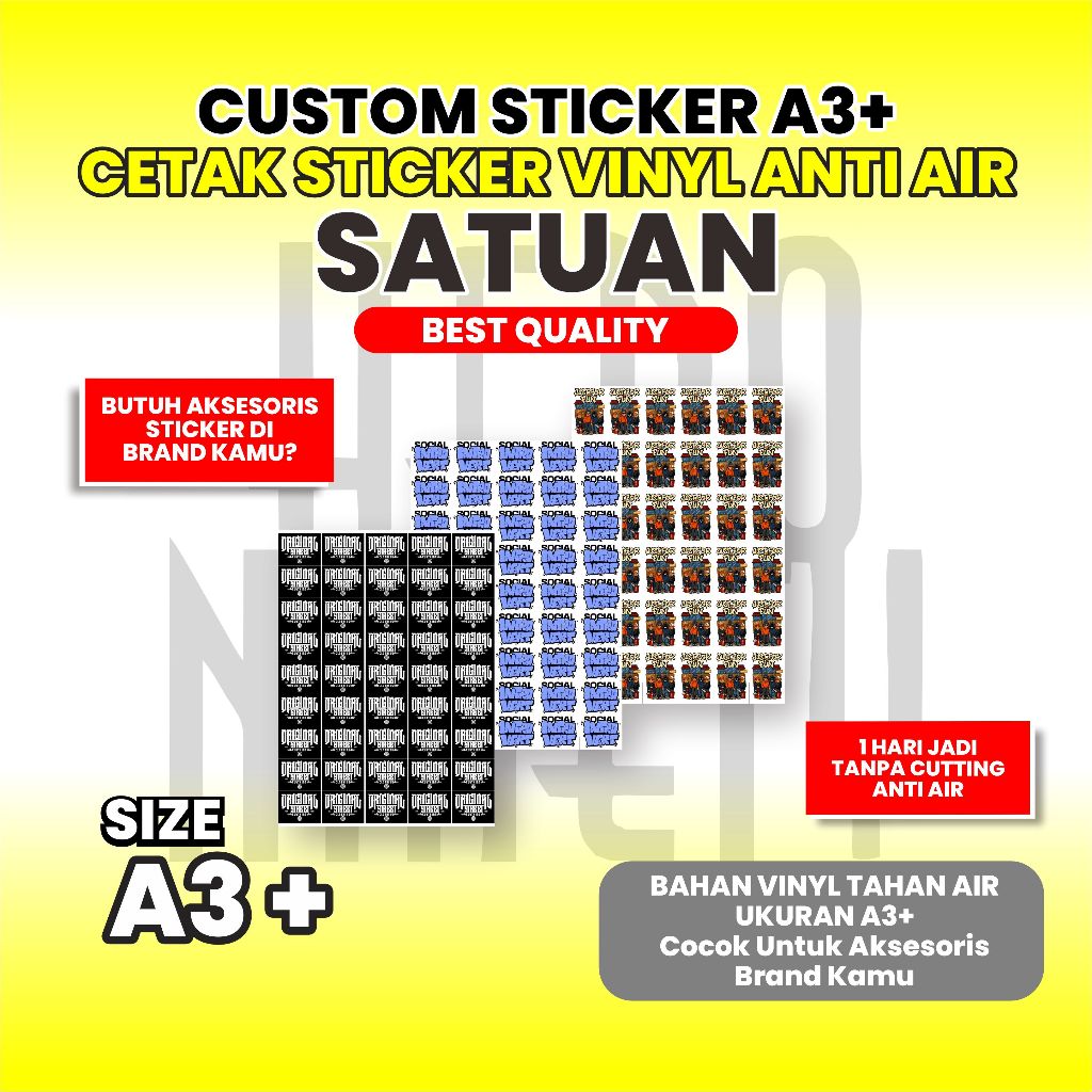 

Heroninety Merch - STIKER LEMBARAN A3+ VYNIL ANTI AIR