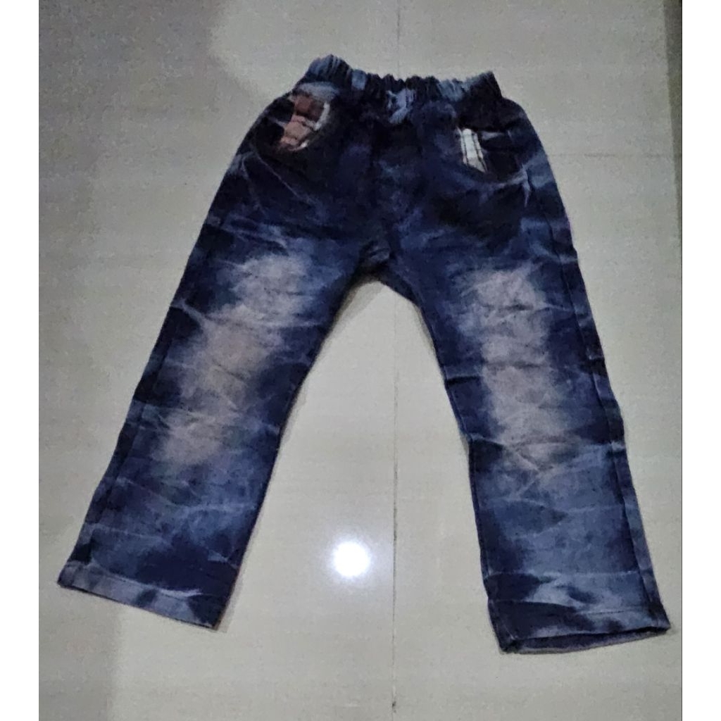 Celana panjang jeans anak Motif Paul Frank  (PRELOVED)