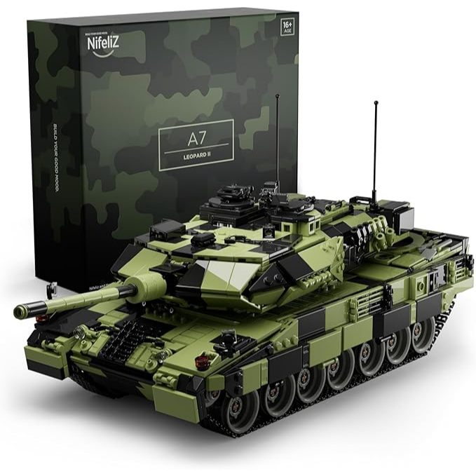 Nifeliz Leopard II A7 Tank, Military Tank Building Set for Adults, Collectible Army Model