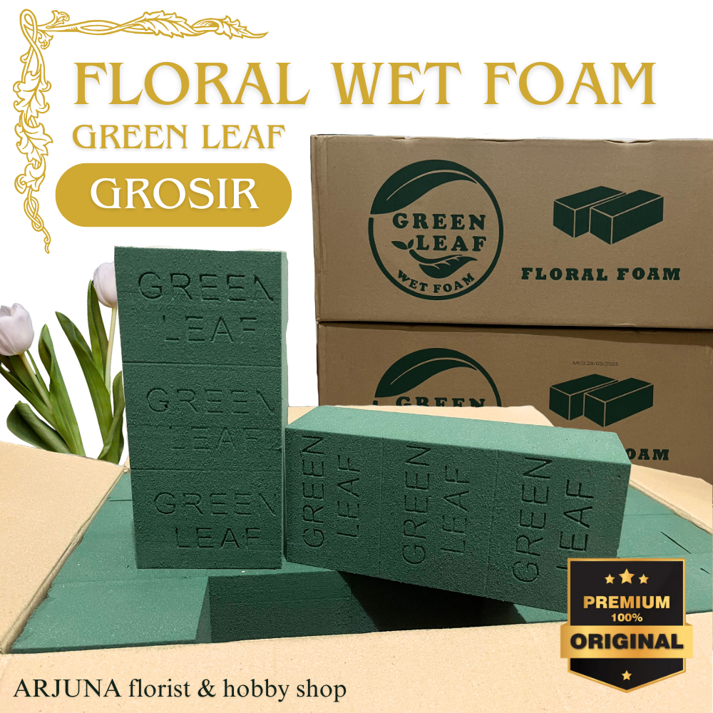 Green Leaf Floral Wet Foam || Foam Bunga [Grosir] [Ori]