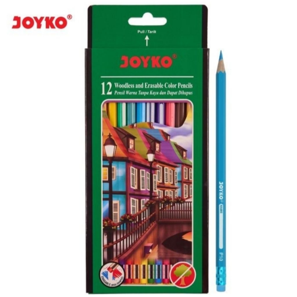 

Color Pensil warna dapat di hapus Joyko Hexagonal grip CP-109 12 warna