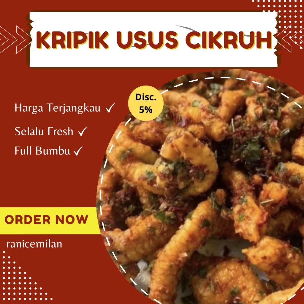 

kripik usus pedas seblak daun jeruk cikruh / keripikusus cikruh
