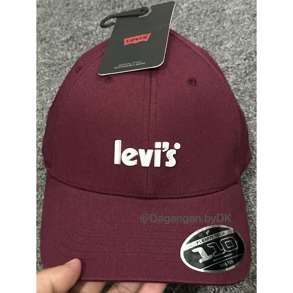 Topi Levis Cap 3D Logo Original 100% Merah Maroon