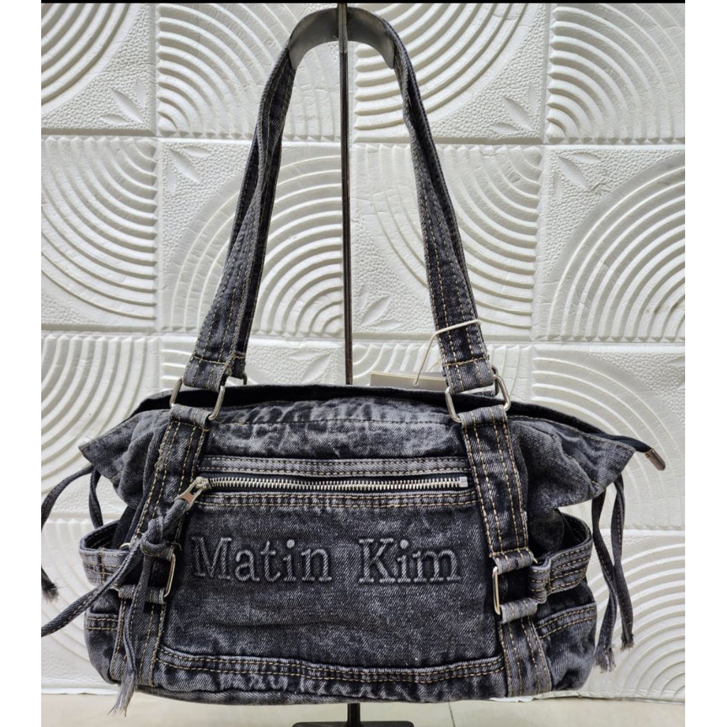 Tas wanita Matin Kim semi mirror denim shoulder bag bahu