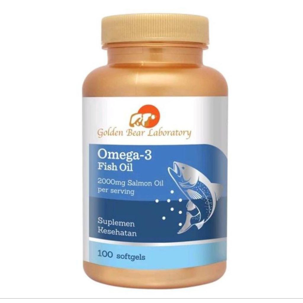 Golden Bear Laboratory Omega-3 Fish Oil 2000mg Salmon Oil Suplemen Kesehatan Isi 100 Original