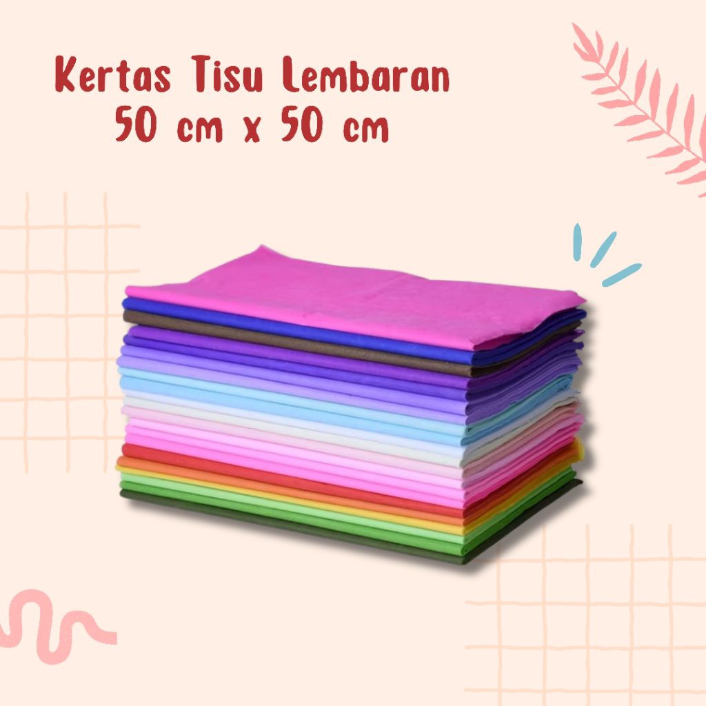 

Kertas Tisu Wrapping Warna Putih 50 cm x 50 cm/Kertas Tisu Buket Warna Putih