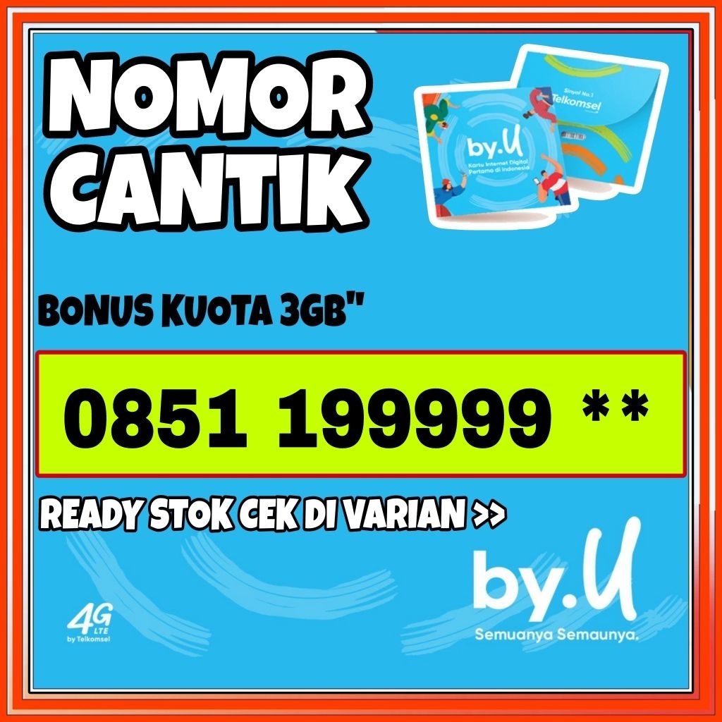 NOMOR CANTIK TELKOMSEL BY.U SERI 99999 SUPER