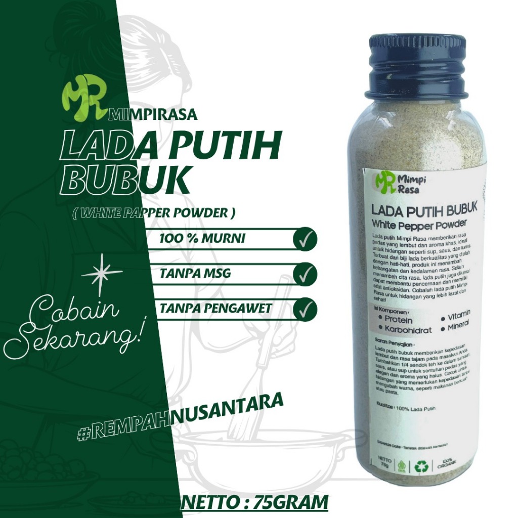 

BUMBU | LADA PUTIH BUBUK | WHITE PEPPER 75g