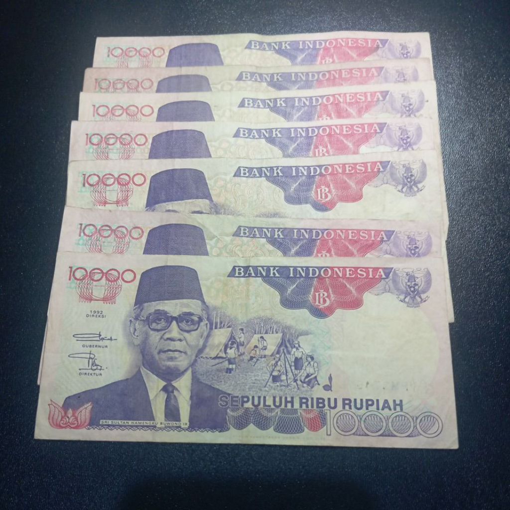 UANG KUNO 10000 HAMENGKUBUWONO TAHUN 1992
