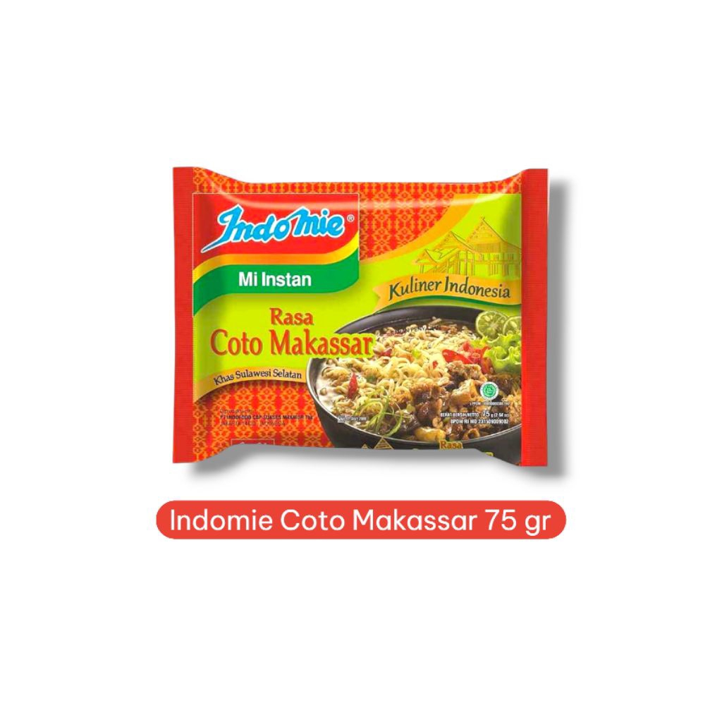 

Indomie Coto Makassar 75gr - Mie Instan Rasa Khas Daerah Gurih dan Lezat