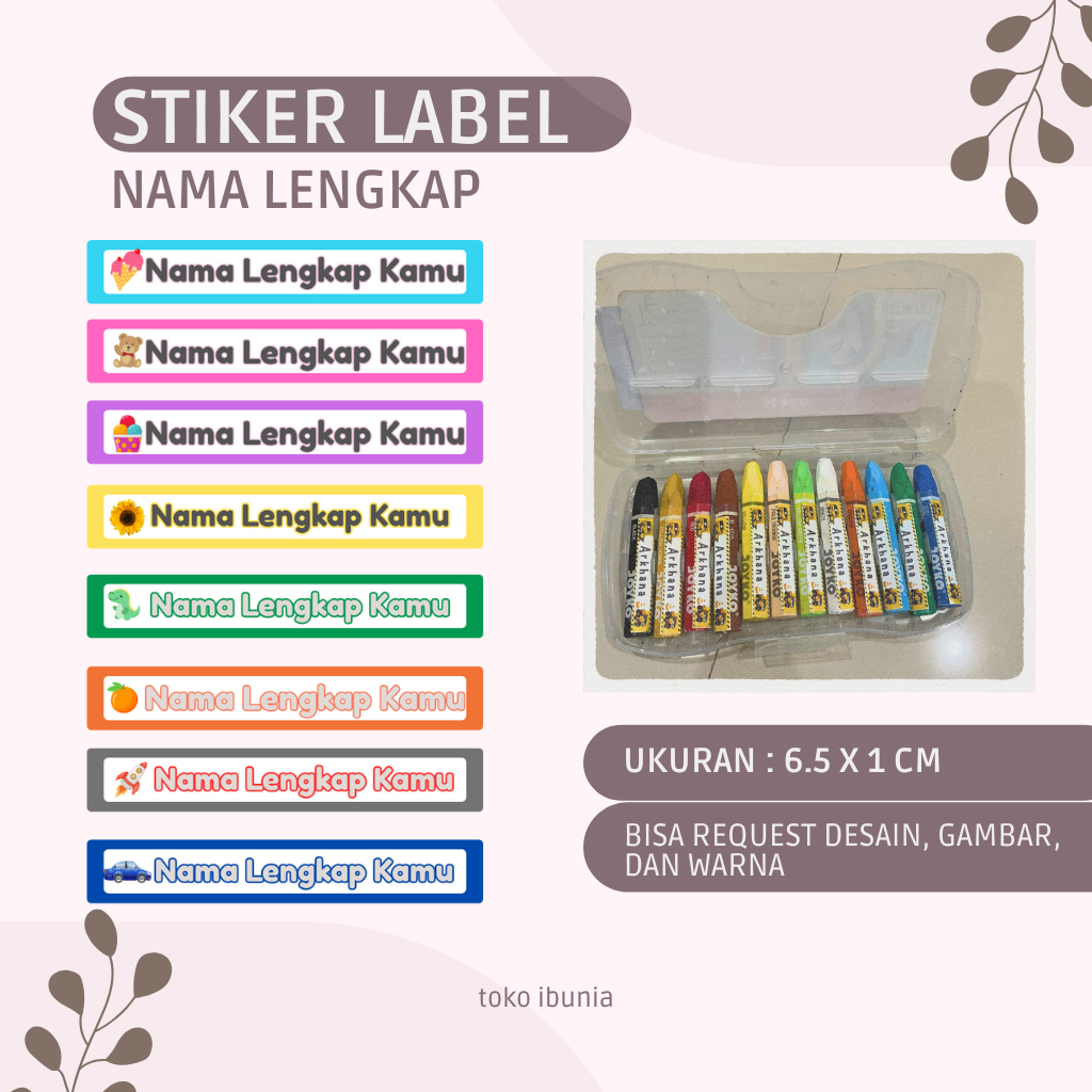 

Stiker Nama Lengkap Custom - Label Nama Untuk Barang dan Alat Tulis Anak